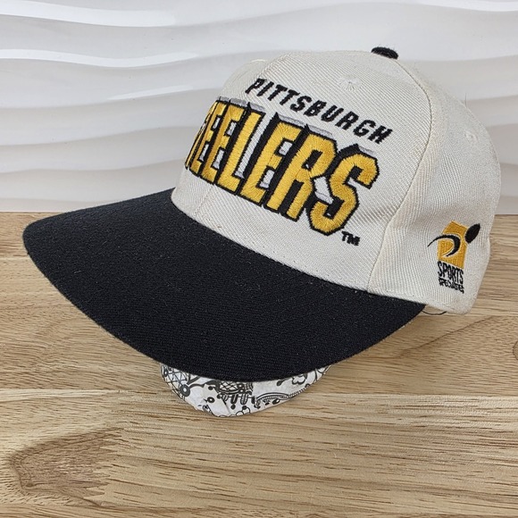 Vintage Sports Specialties Pittsburgh Steelers Laser Shadow Snapback Hat Cap NFL - Picture 3 of 15